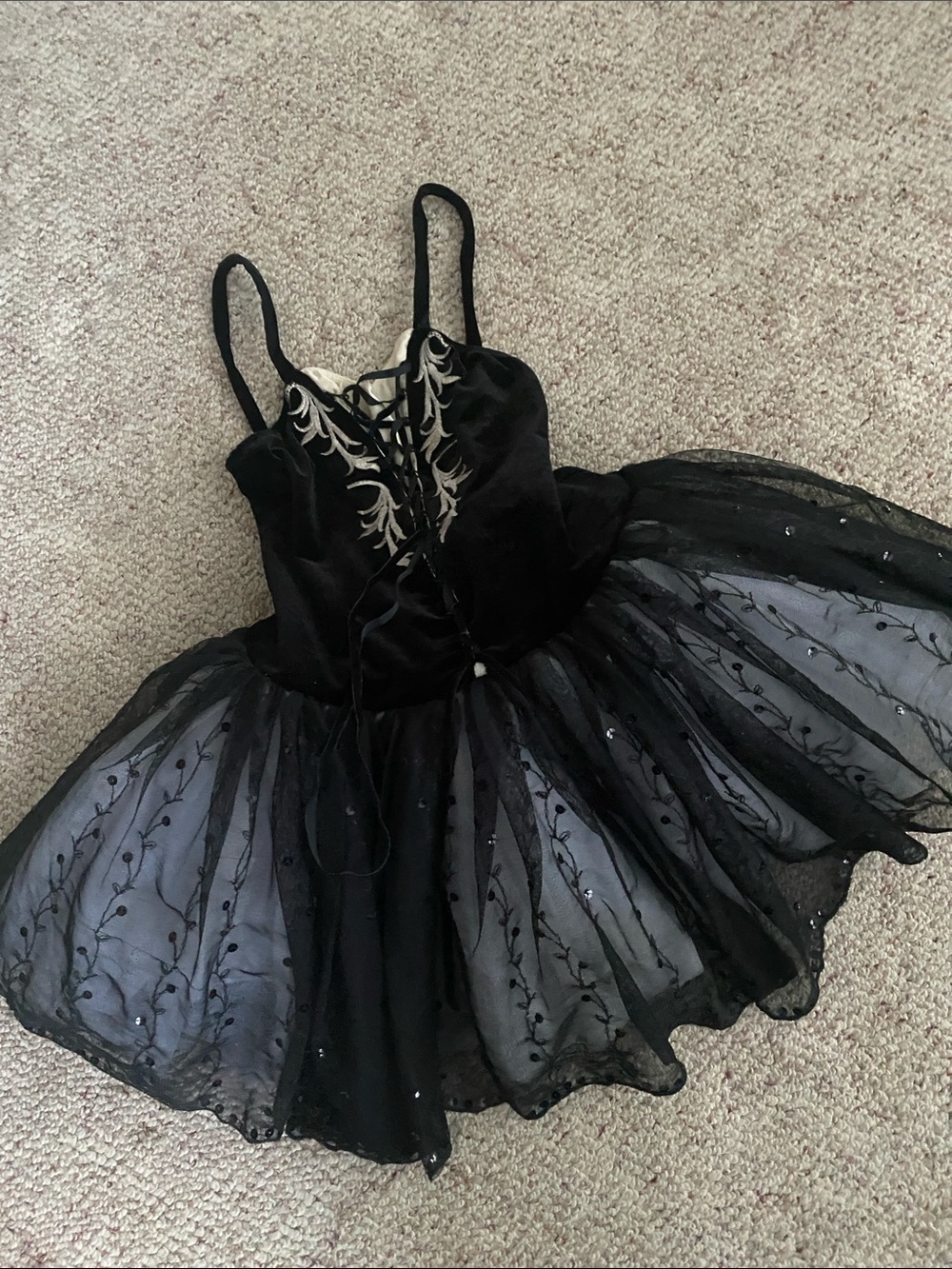 Revolution dancewear Black Embroidered Tulle Ballet Costume Dress